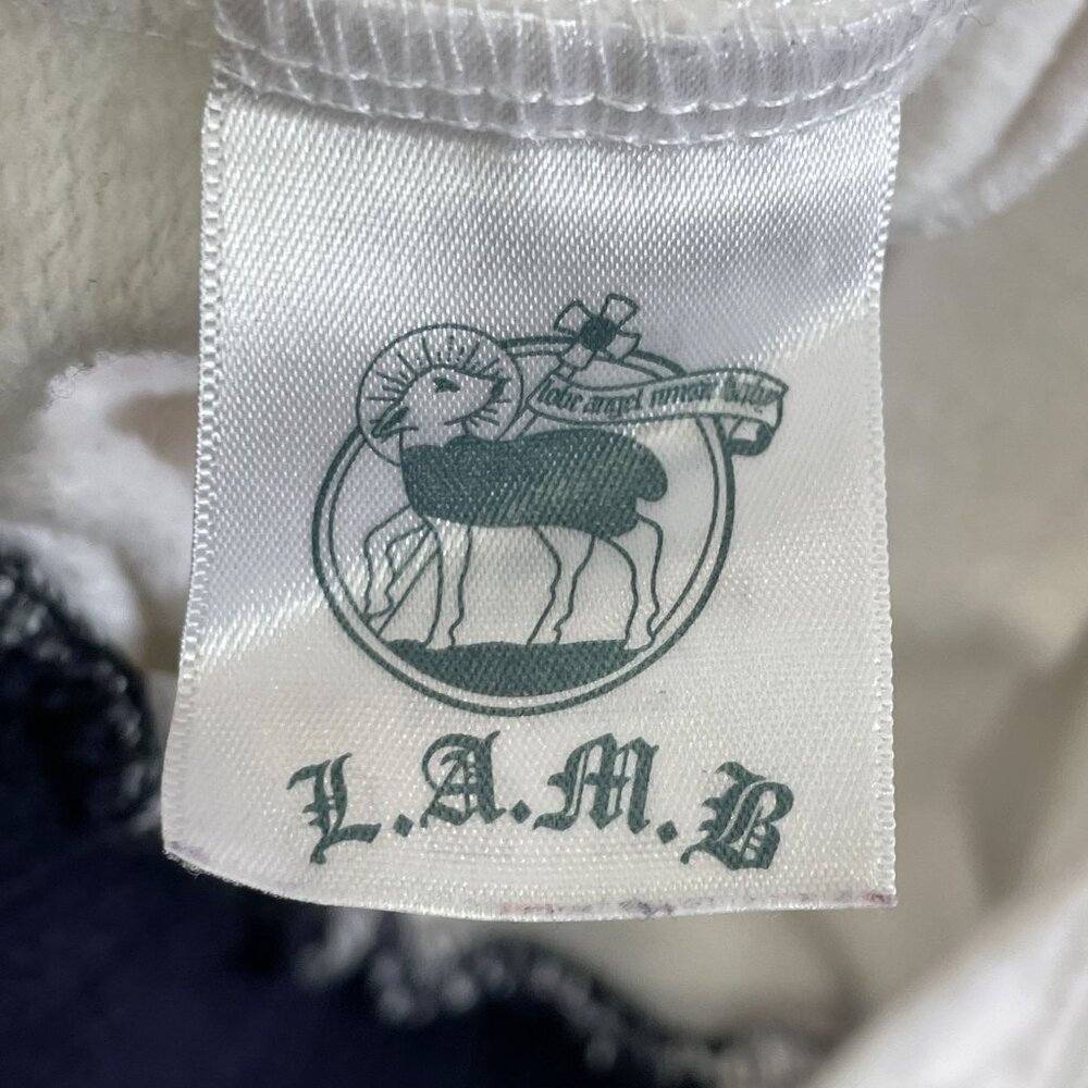 L.A.M.B. White Hoodie Jacket with Black Graphic and Red & Navy Braid Trim - Picture 6 of 13